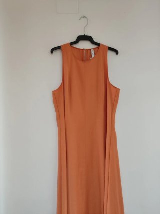 Vestido midi evasé salmón