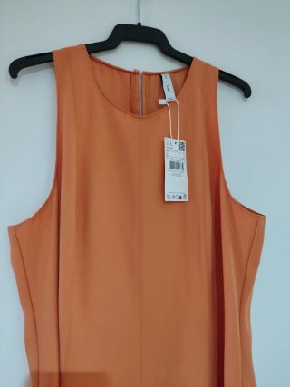 Vestido midi evasé salmón