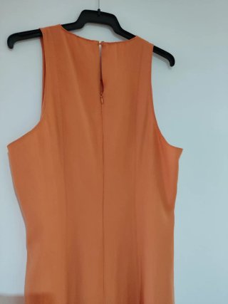 Vestido midi evasé salmón