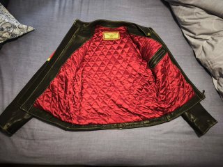 Cazadora Motero London Negra y Roja XXL
