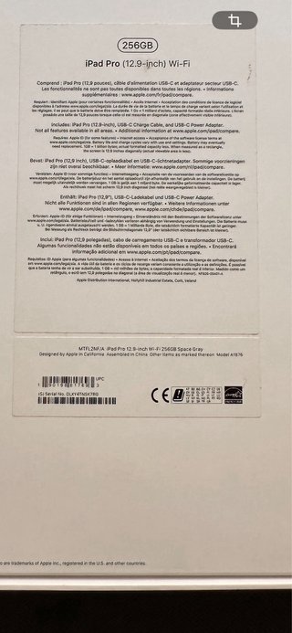 COVER - Caja Original iPad Pro 12.9 256GB Wi-Fi
