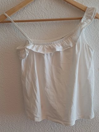 Camiseta blanca con palmeras azules