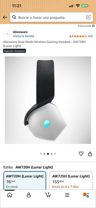 Auriculares Gaming Inalámbricos Alienware AW720H