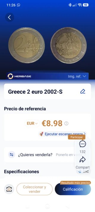 Moneda 2€ Grecia 2002 S