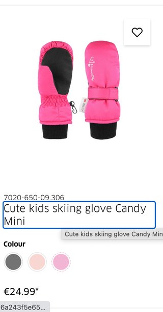Guantes de esquí rosas para niña