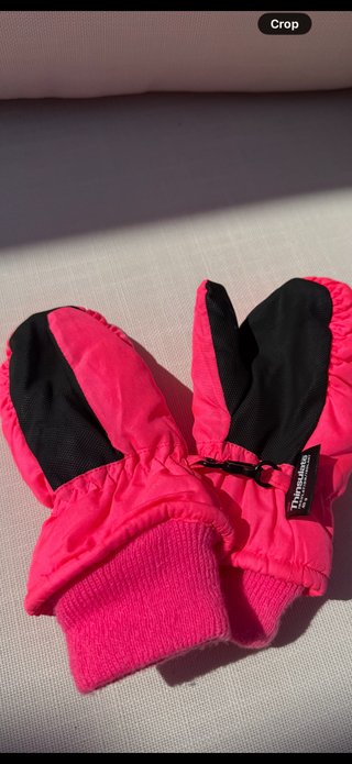 Guantes de esquí rosas para niña