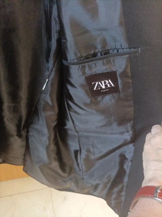 Traje Zara Hombre Negro Talla 52 Slim