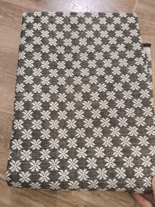 Retal de tela gris y blanco y negro