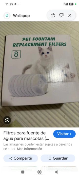 Filtros para fuente de agua para mascotas