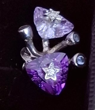 Pendientes Plata 925 Corazón Morado