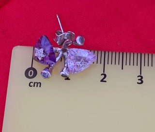 Pendientes Plata 925 Corazón Morado