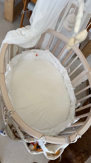 Mini cuna Stokke madera natural- combo