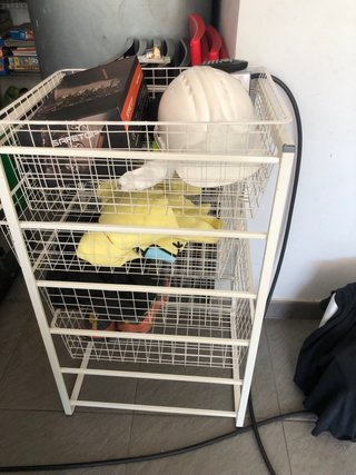 Carrito Almacenaje Blanco con Cestas