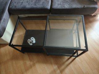3 Mesitas de salón cristal y metal ikea