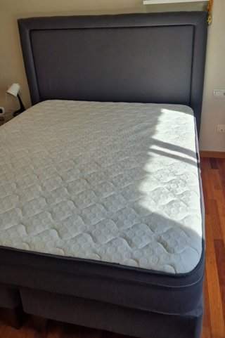 Cama 160x200 Tela y Madera con cabecero