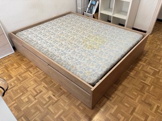 Estructura cama matrimonio madera