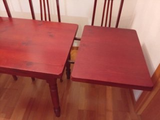 Mesa comedor extensible madera maciza con 6 sillas