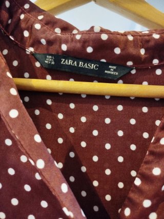 Camisa Zara Raso Lunares Talla L