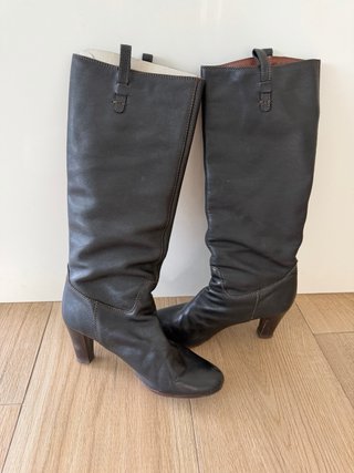 Botas de piel negras Massimo Dutti