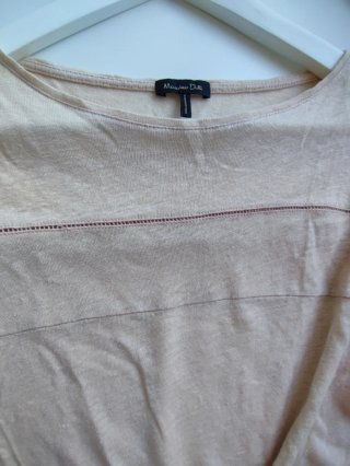 Top Massimo Dutti sin mangas rosa palo Talla S