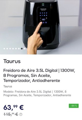 Freidora de Aire Taurus Air Fry Digital