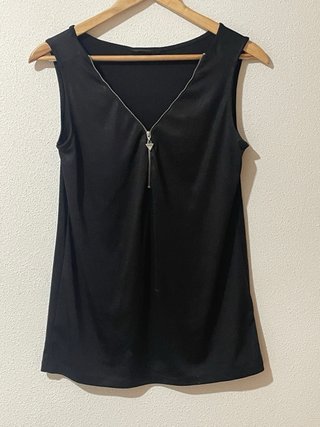 Camisa Guess Negra sin Mangas Talla S