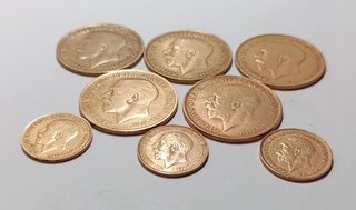 Lote 8 monedas bronce Georgius V  MBC
