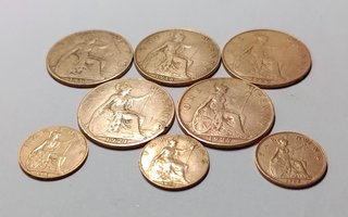 Lote 8 monedas bronce Georgius V  MBC