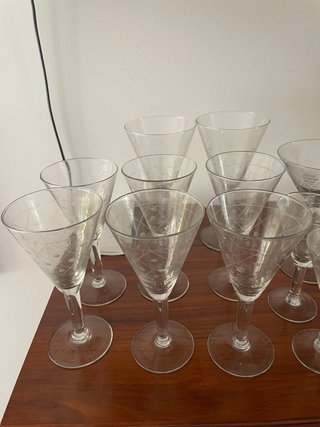 Set de 52 copas de vidrio vintage años 50