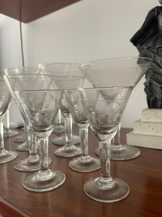 Set de 52 copas de vidrio vintage años 50