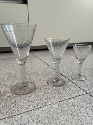 Set de 52 copas de vidrio vintage años 50