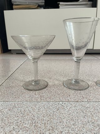 Set de 52 copas de vidrio vintage años 50