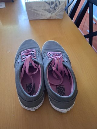 Zapatillas Vans grises y rosas