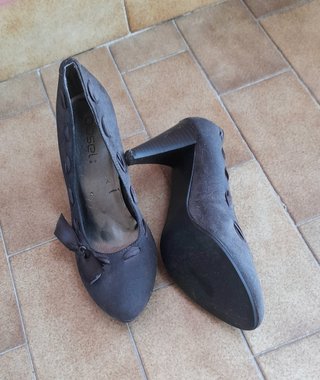 Scarpe décolleté Obsel grigie tacco taglia 37