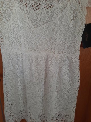 Vestido encaje blanco Zara Talla M