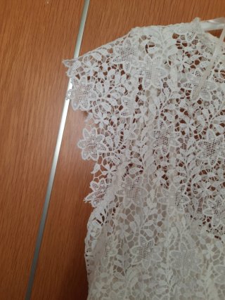 Vestido encaje blanco Zara Talla M