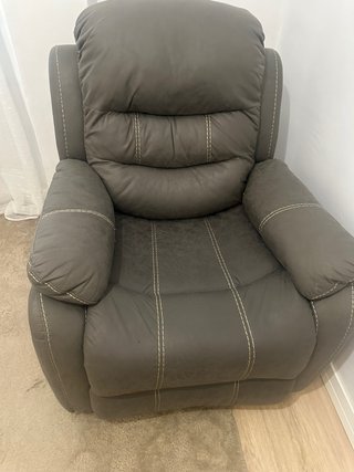 Sillón reclinable piel sintética gris