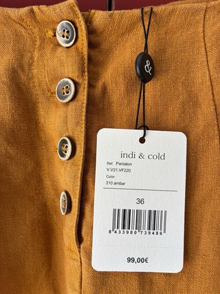 Pantalón lino Indi & Cold amarillo