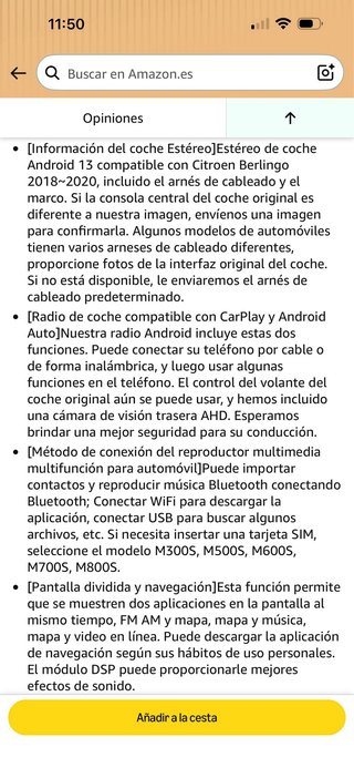 Pantalla CarPlay Citröen, Berlingo y Peugeot Parne
