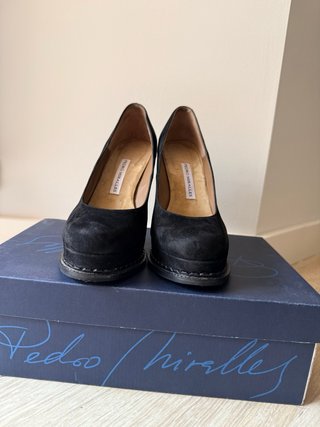 Pedro Miralles Zapato Plataforma Ante Negro