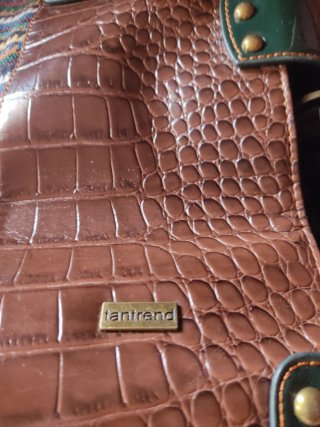 Bolso grande marrón y multicolor