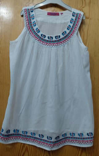 Top ZARA Algodón Bordado Talla 42