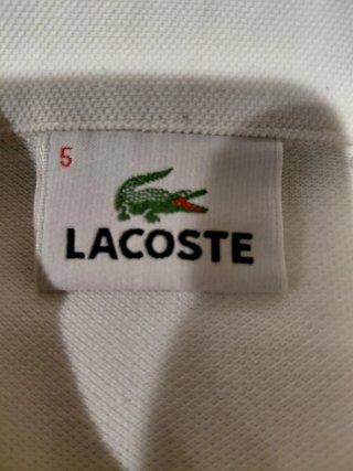 Polo Lacoste Blanco Abotonado