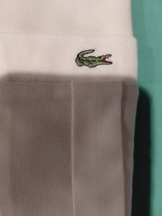 Polo Lacoste Blanco Abotonado