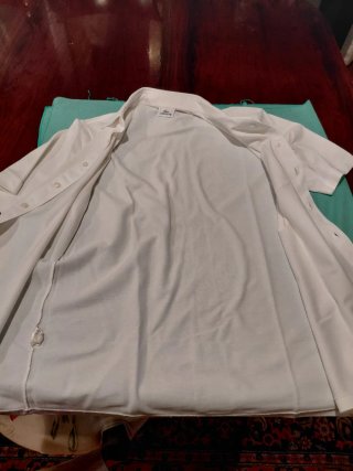 Polo Lacoste Blanco Abotonado