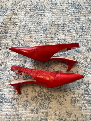 Zapatos Zara Basic Slingback Talla 39 Rojos