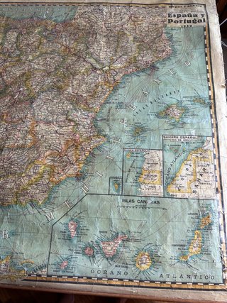 Mapa España y Portugal 1930