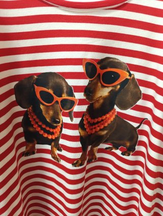 Camiseta rayas perritos XL