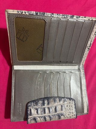 Billetera de piel de vacuno con Diseño Cocodrilo