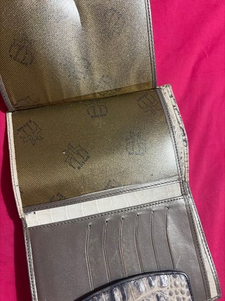 Billetera de piel de vacuno con Diseño Cocodrilo